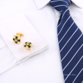 Luxury Fully Jewelled Black Enamel Cufflinks Business Party Suit Shirts Cufflinks